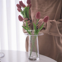 Korean art design vase transparent glass flower modern simple home decoration B & B cafe ornaments