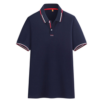 Broken clearance quality polo shirt mens short sleeve neckline striped color slim lapel collar T-shirt tide top
