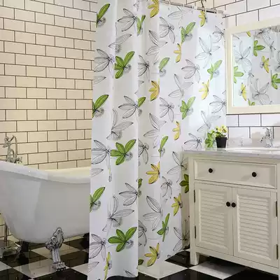 Powder room shower curtain set waterproof thick hanging curtain rod bathroom bath partition curtain free of perforated door curtain