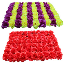 Silk flower rose row fake flower row Plastic flower simulation flower Electronic wreath Decorative flower arch flower column Indoor flower wall