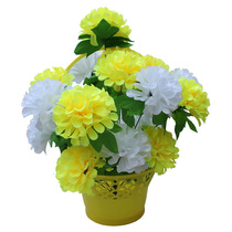Simulation flower Chrysanthemum tomb sweeping flower Large flower basket placement flower Qingming Flower Grave silk flower Cemetery decoration flower Sacrificial flower basket