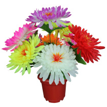 Cheap Chrysanthemum bouquet silk flowers 9 Chrysanthemum tomb sweeping flowers Qingming Festival Flowers Sacrificial cemetery fake flowers Lingtang flower arrangement