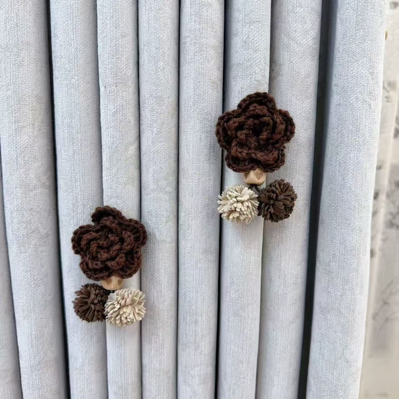 Simple Style Curtain Decoration Accessories Handmade Thread Small Flower Pins Three-Dimensional Small Flower Beige Square Heart Pendant Simple Style Curtain Decoration Accessories Handmade Thread Small Flower Pins Three-Dimensional Small Flower Beige Square Heart Pendant