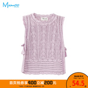 cô gái váy Moomoo trẻ em vest kết cấu đơn giản cô gái mùa thu cảm thấy tóc rỗng dệt hàng đầu.