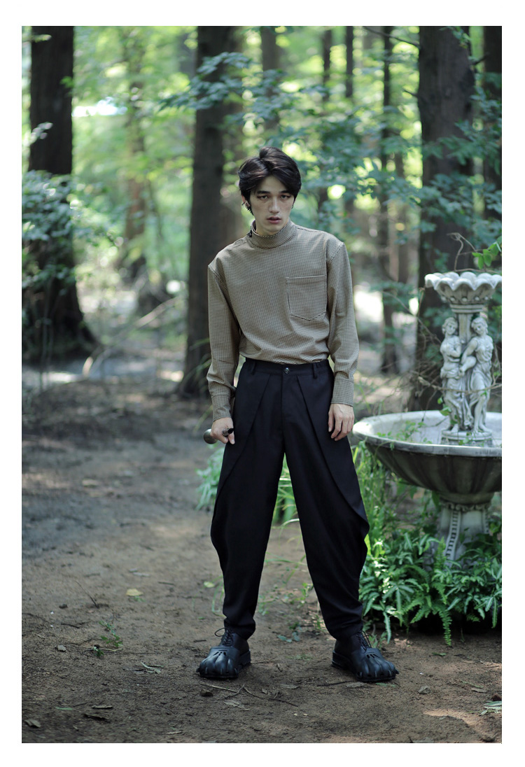 Description Picture 2 of itemBig size Retro High Waist three-dimensional structure loose version trend wide leg Leggings designer original men's wear