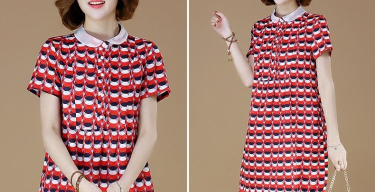 Meizhi XL dành cho nữ 2018 hè mới béo MM chị em in họa tiết búp bê voan nữ áo moschino