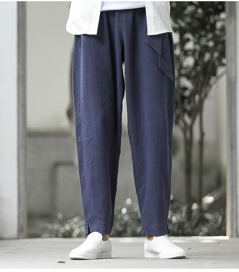 Mùa thu Trung Quốc phong cách cotton và vải lanh nam quần lỏng chân harem quần quốc phục nam Tang phù hợp với quần áo nam đẹp