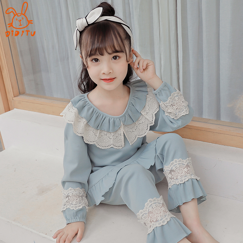 Children's pajamas women's spring cotton long sleeves