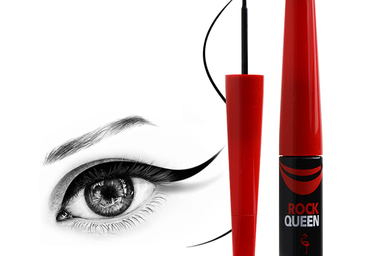 FLAMINGO / Flamingo Rock Queen Cool Black Eyeliner Chính hãng Bút kẻ mắt mềm khô nhanh - Bút kẻ mắt kẻ mắt innisfree