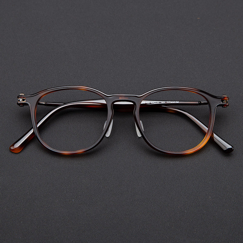 Day Department Designers handmade retro eye frames Round frame Plates Hawksbill Turtle transparent nearsightedness Eye frame men's face
