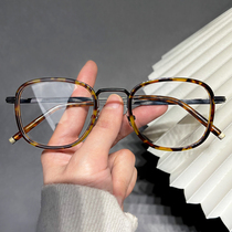 Wood Chuan Retro Handmade Plank Eyeframe Mirror Frame Mens Super Light Pure Titanium Full Frame Anti-Blue Light Female can be matched with nearsighted eyes