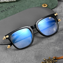 Crosheart glasses frame men and women flat light trend retro plate black frame anti-blue radiation eye protection myopia