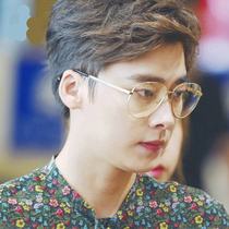 Glasses frame women tide metal glasses frame flat mirror anti-radiation anti-blue computer eye care myopia glasses men