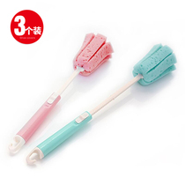 Long handle cup brush thermos cup sponge cleaning brush kitchen brush milk bottle wash cup brush kitchen kettle glass shabu