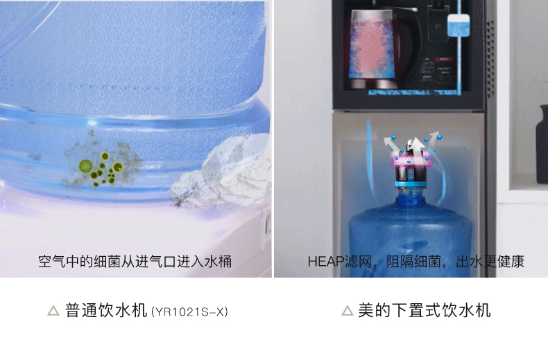 Midea làm đẹp nước nóng lạnh nhà thẳng đứng dưới xô nước uống lạnh tự động máy lọc nước aqua ji