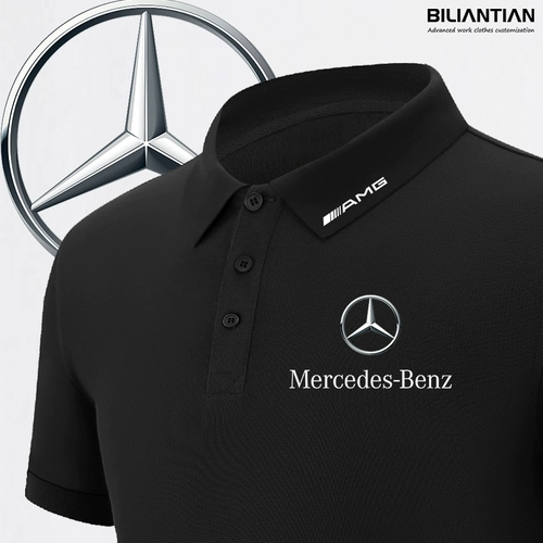 Хлопковая шелковая элитная футболка polo для работы, футболка с коротким рукавом, делается под заказ