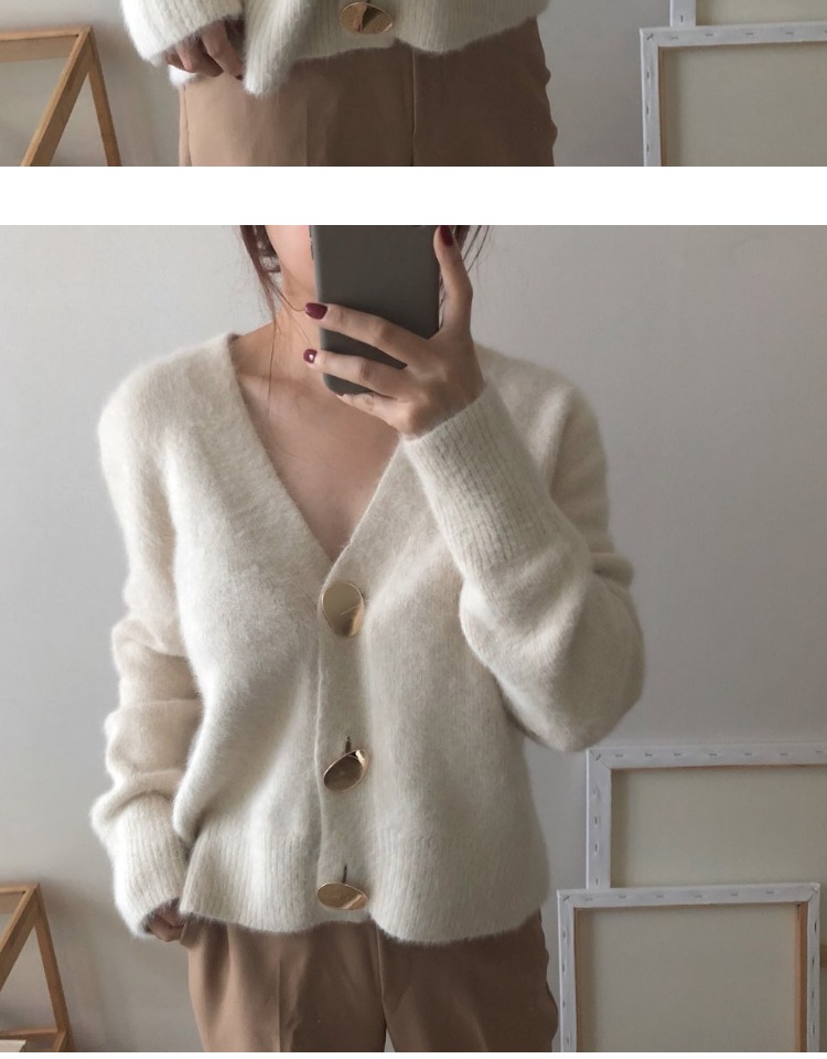 Mùa thu và mùa đông áo khoác nước mới áo khoác nữ cardigan ngắn phần mỏng hoang dã lười gió dày áo len cổ chữ V - Đan Cardigan áo cardigan nữ
