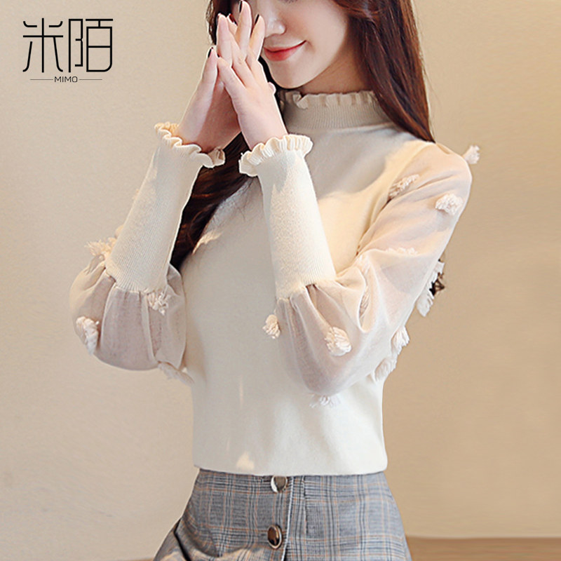 Spring women's sweater Women's spring and autumn 2021 new trend inside the top spring thin Western style base shirt