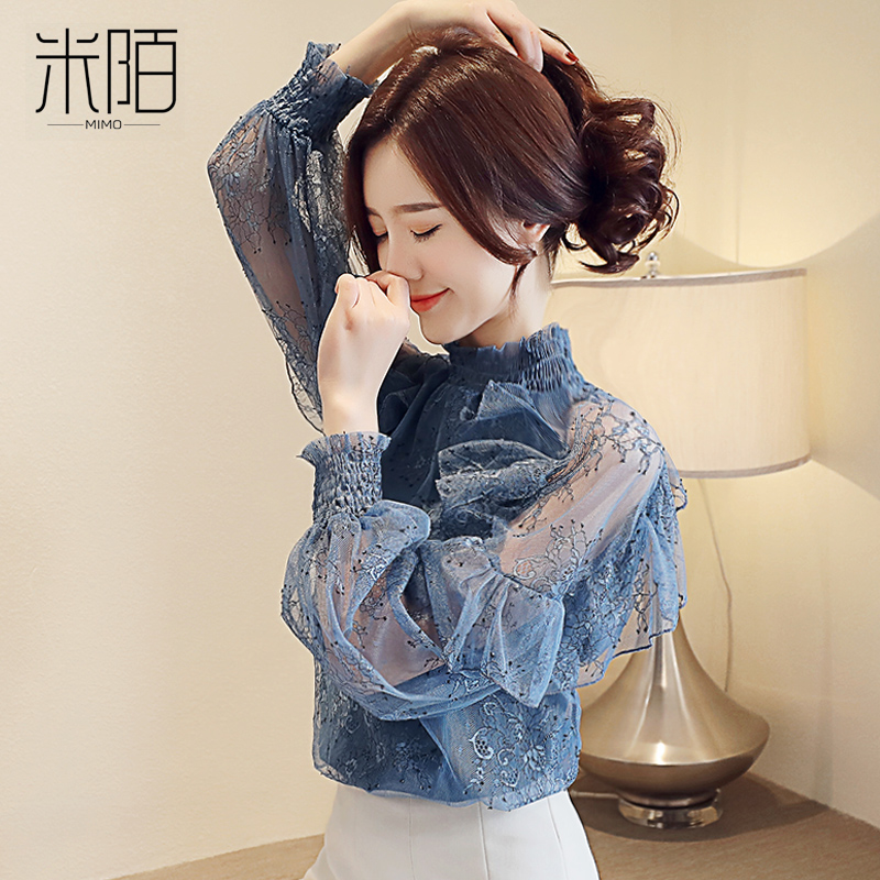 Fall Lace Jersey Undershirt Woman Dress Spring Autumn Clothing 2022 New Inner Hitch Jacket Design Sense small and slim fit