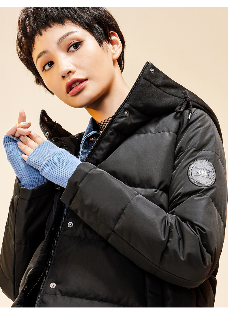 [关 same cùng một đoạn] Anta down jacket Women 2019 thời trang mới mũ trùm đầu thể thao cho nữ - Thể thao xuống áo khoác áo khoác lông vũ uniqlo