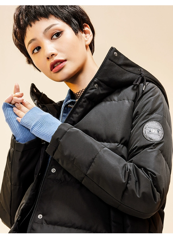[关 same cùng một đoạn] Anta down jacket Women 2019 thời trang mới mũ trùm đầu thể thao cho nữ - Thể thao xuống áo khoác