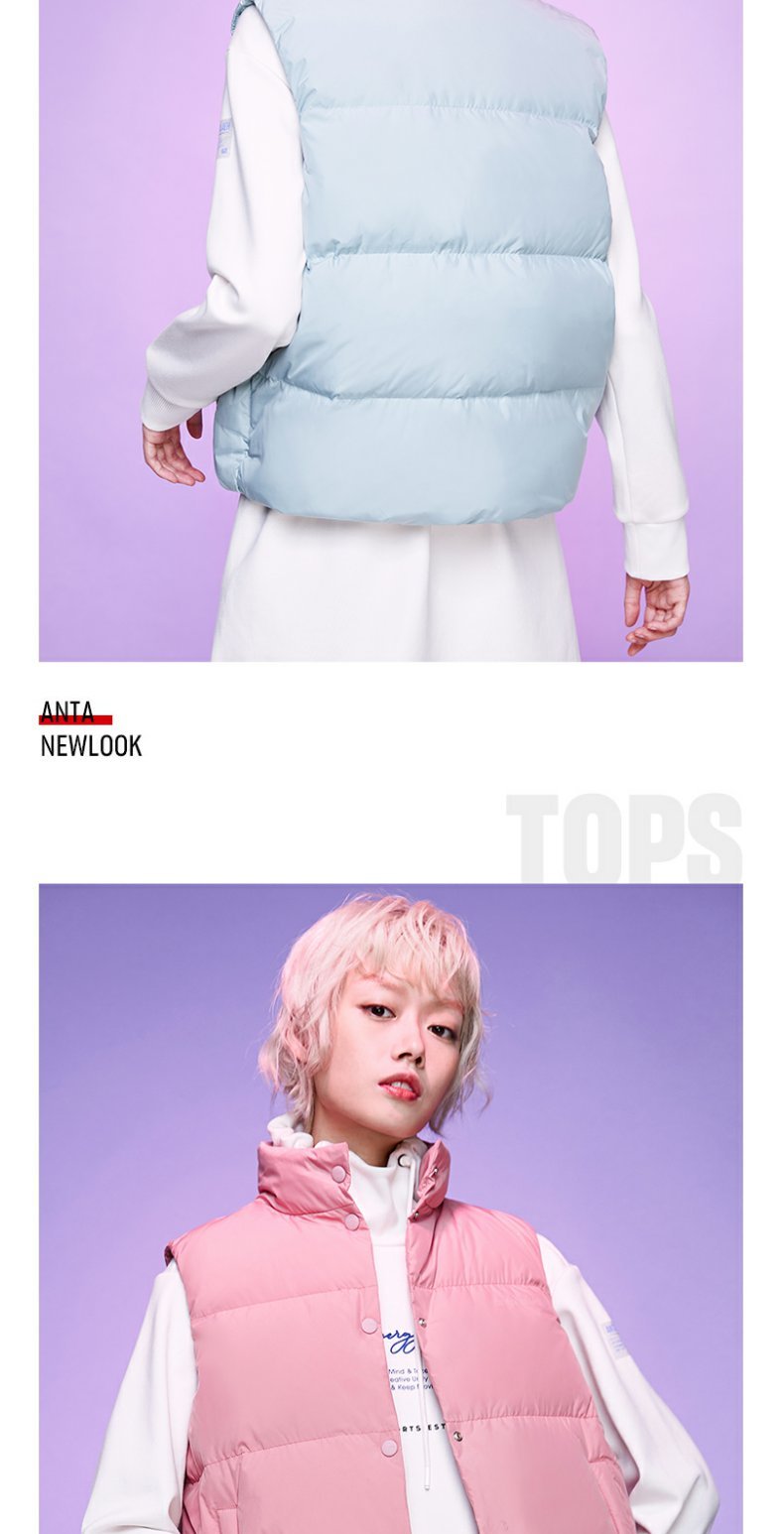 Anta down jacket nữ 2019 thu đông mới không tay ấm áp thể thao xuống áo khoác vest chính thức trang web cửa hàng hàng đầu - Áo thể thao áo khoác the thao nam