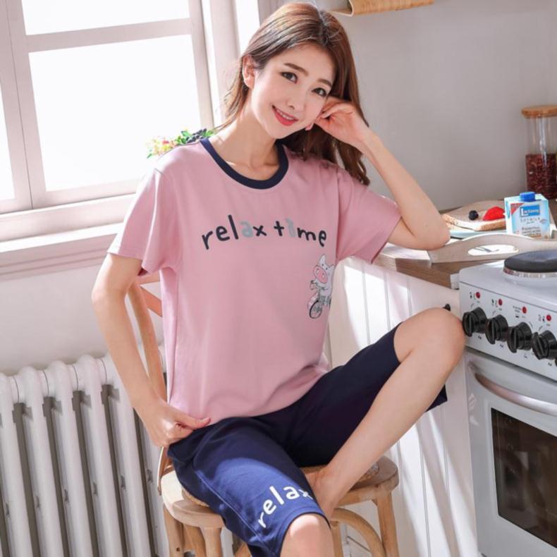 Sang trọng retro mùa hè mỏng đồ ngủ womens quần áo mùa hè tay áo ngắn chất béo kích thước lớn ngắn ngủ phụ nữ có thai.