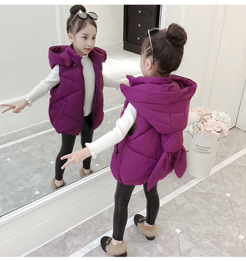 Áo vest bé gái mùa thu đông 2018 Trẻ em Hàn Quốc mới mặc vest mùa đông cho bé mặc ngoại cỡ áo gile bò cho bé