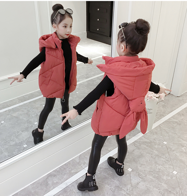 Áo vest bé gái mùa thu đông 2018 Trẻ em Hàn Quốc mới mặc vest mùa đông cho bé mặc ngoại cỡ áo gile bò cho bé