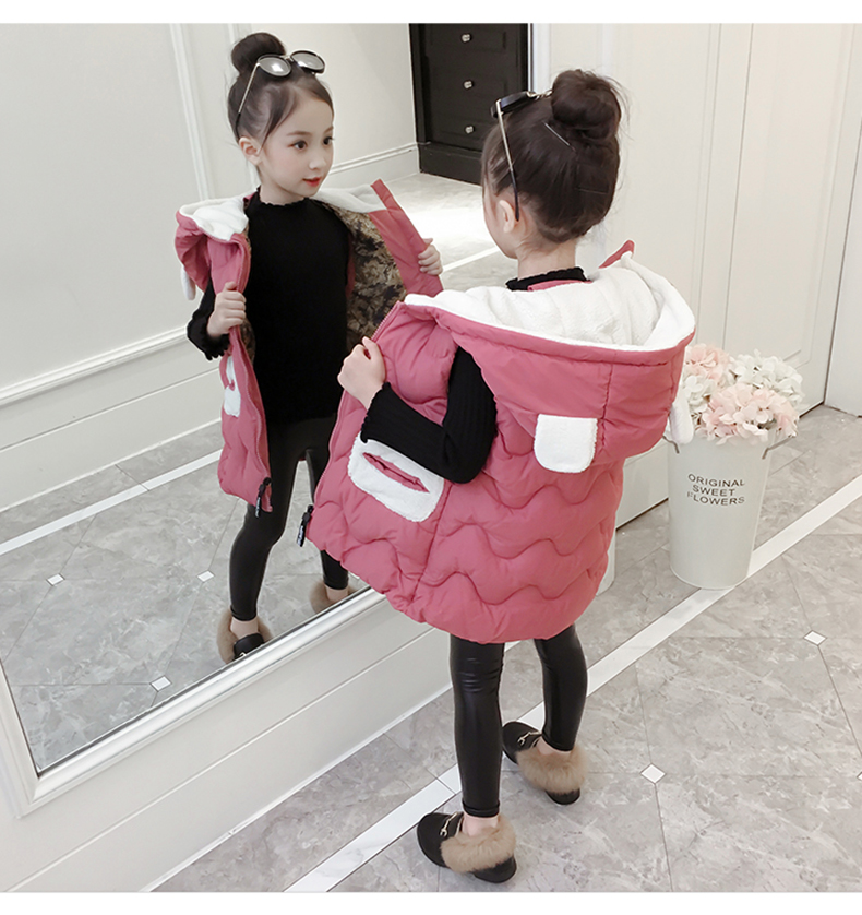 Áo vest nữ mùa thu đông 2018 phiên bản mới của Hàn Quốc cho bé xuống vest cotton trong phần dài bên ngoài mặc vest mùa đông dày áo gile cho bé gái 7 tuổi