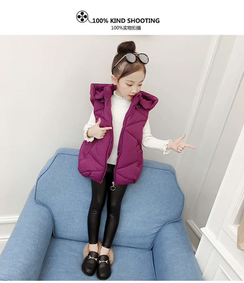 Áo vest bé gái mùa thu đông 2018 Trẻ em Hàn Quốc mới mặc vest mùa đông cho bé mặc ngoại cỡ áo gile bò cho bé