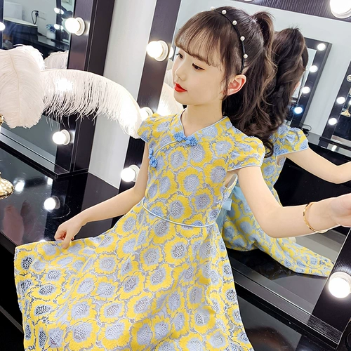 Осеннее платье, ханьфу, ципао, летняя юбка на девочку, в западном стиле