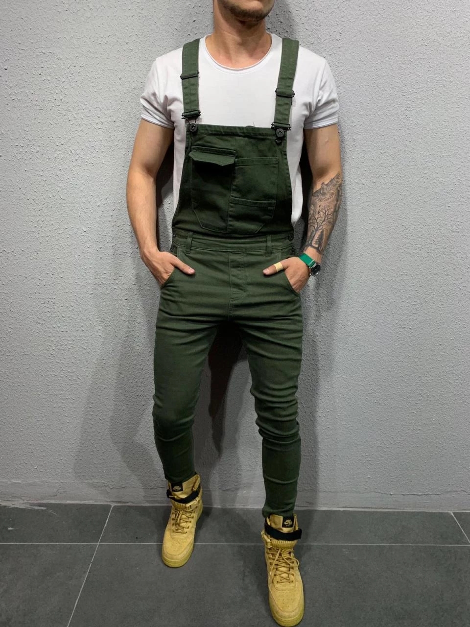 Foreign Trade Popular Workwear With Multiple Pockets, Overalls, Men's Casual Slim Fit Woven Jumpsuit, Wish Overalls, Men's_voghion.com
