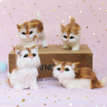 Set of four simulation kittens animal model toys doll accessories home furnishings creative ornaments props