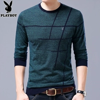 Playboy phần mỏng áo len nam mùa xuân dài tay T-Shirt áo len thanh niên sọc người đàn ông giản dị của áo len triều thời trang nam