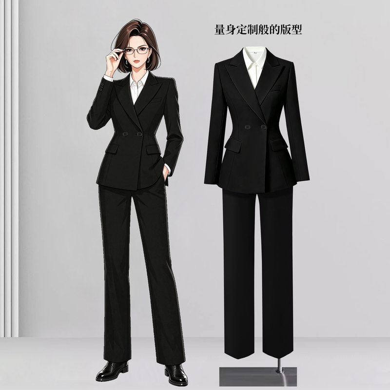 Black Blazer for Women, Autumn and Winter, High-End, Professional, Suitable for College Students' Interviews, Formal Attire, Elegant Workwear Suit Black Blazer for Women, Autumn and Winter, High-End, Professional, Suitable for College Students' Interviews, Formal Attire, Elegant Workwear Suit