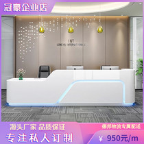 Company paint front desk reception desk curved bar beauty salon hotel cashier simple modern service desk customization
