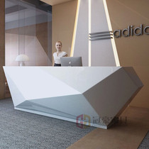 Special-shaped paint front desk reception desk company simple cashier office desk welcome desk irregular bar customization