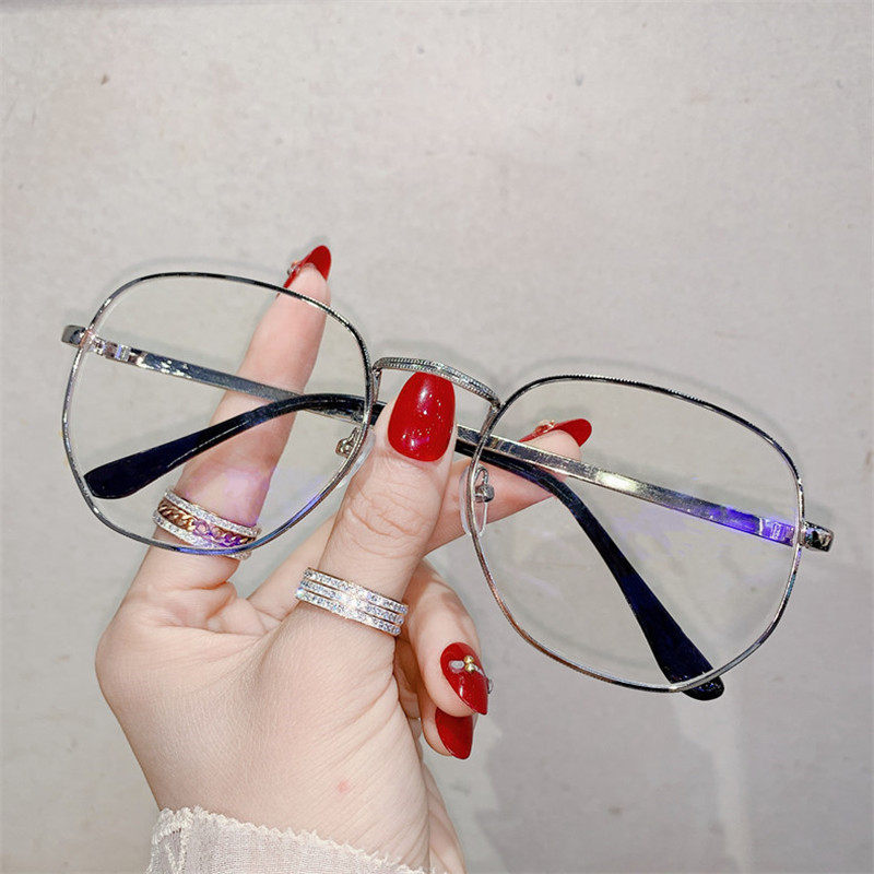 Ultra-light pure titanium borderless myopia glasses women online can be equipped with degree big face thin eye frame frame female fashion