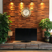 Solid Wood Mosaic Ship Wood Mosaic TV Background Wall Clubhouse Hotel Furniture Background Wall Decoration Building Materials