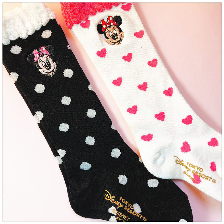 Tokyo Diland 3-5 years old girls embroidery cotton socks socks children's socks in the tube socks good cotton