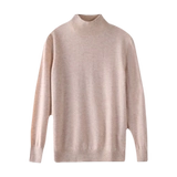 Шерстяной свитер, кашемировая трикотажная утепленный лонгслив, высокий воротник, облегающий крой