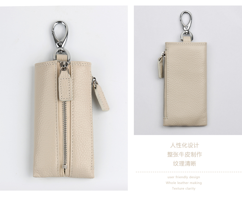 Khóa kéo da đơn giản thắt lưng treo túi xách nam da đa chức năng công suất lớn thực tế handmade túi xách nữ túi đựng chìa khóa chống nước