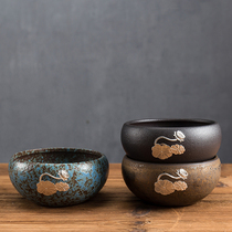 Small tea washing tea cup bowl Japanese dry bubble ceramic creative small Jianshui green glaze retro tea slag tank tea ceremony accessories