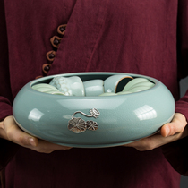Household large Ru kiln tea washing ice cracking pen washing water glass washing ceramic Zen Chinese Cup washing Flower Pot Pot Pot