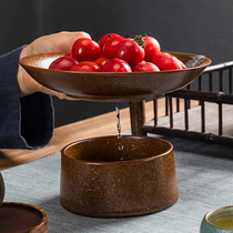 Drawable ceramic high-footed goblet snack dried fruit Japanese fruit dish Chinese tray for Buddha fruit tray