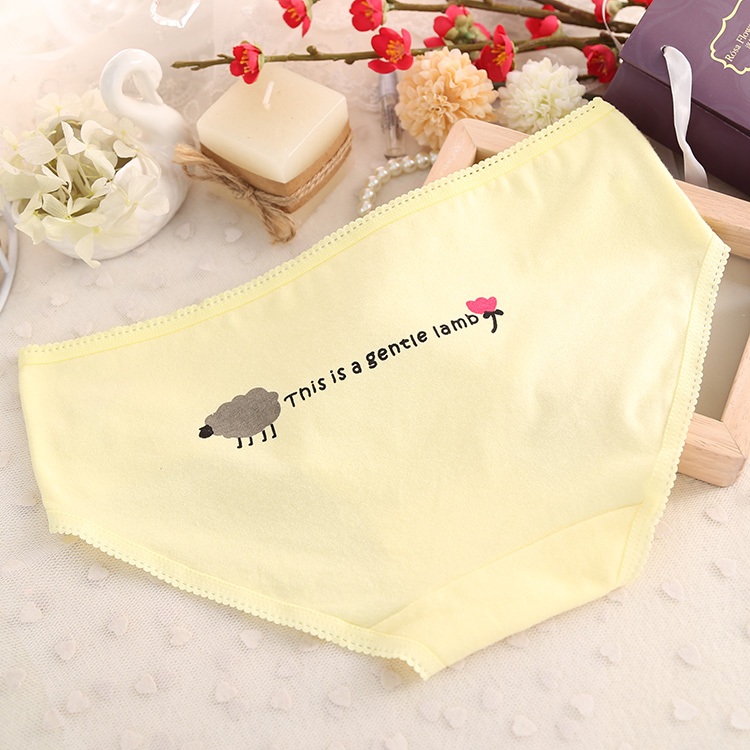 Quần lót dễ thương Hộp quà tặng 5 gói Cotton Cartoon Đồ lót nữ Sinh viên Quần tuần quần lót su nam