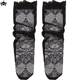 Black Lace Socks Women's Lace Japanese Style Mid-Calf Socks Sexy Korean Cute Long Pile Socks Mesh Thin Trendy Socks