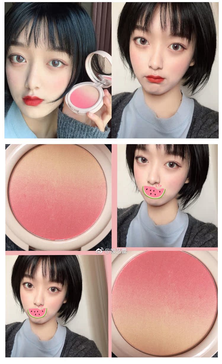 Orange Judydoll Dream Gradient Blush Ba màu Blush Orgasm Rouge Trang điểm màu nude màu phấn hồng