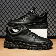 Giày Da Nam 2023 Mới Thu Đầu Bếp Làm Việc Chống Thấm Nước Chống Trơn Trượt Giày Bảo Hộ Lao Động Bố Đen Đa Năng Cho Nam giày giày đi trong bếp giay bep